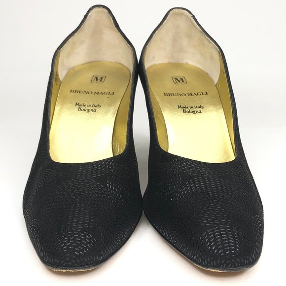 BRUNO MAGLI Black Circle Motif Pumps #939 - Picture 2 of 8